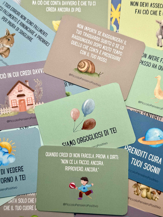 Set: Porta Merenda + 100 Carte con pensieri positivi + 31 Carte a tema Natale