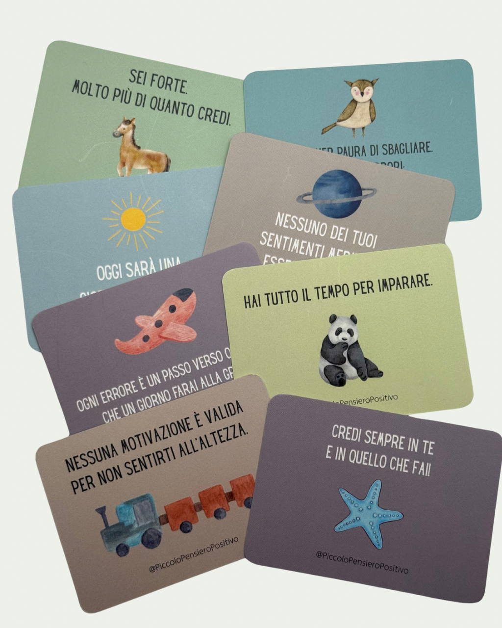 Carte di affermazione positiva e pensieri positivi per bambini