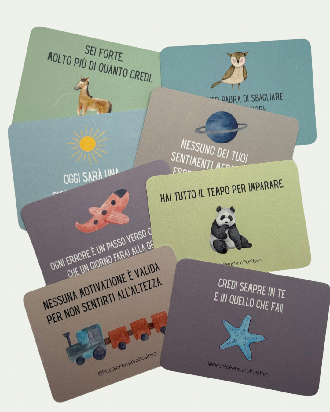Carte di affermazione positiva e pensieri positivi per bambini