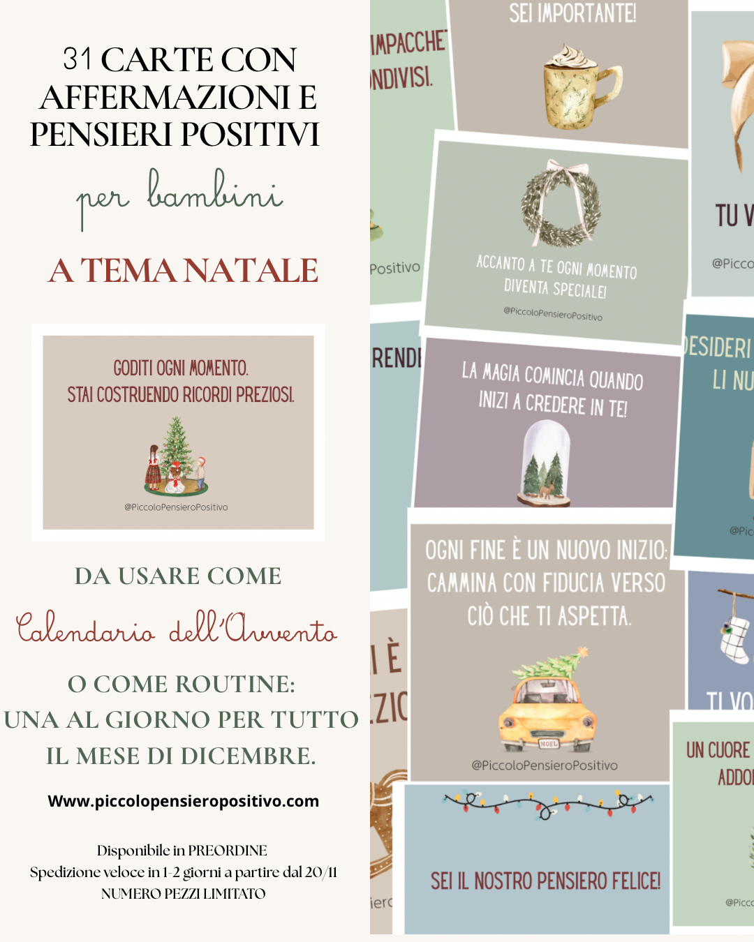 31 CARTE CON PENSIERI POSITIVI edizione NATALE 🎄