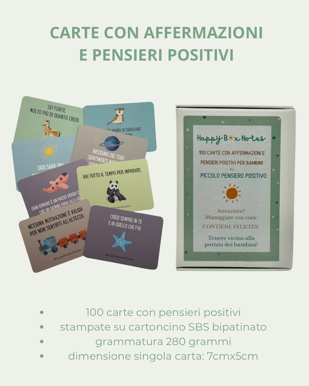 Carte di affermazione positiva e pensieri positivi per bambini