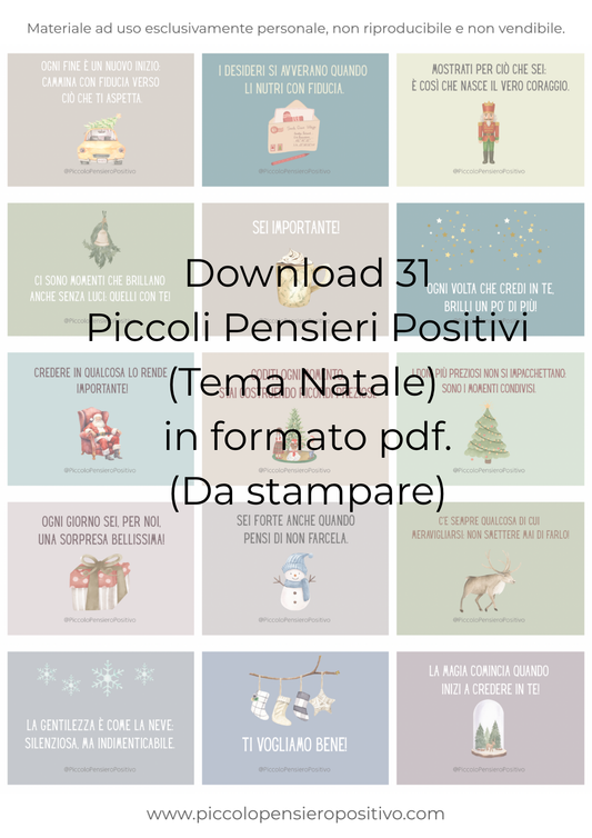 31 carte TEMA NATALE in formato pdf da stampare