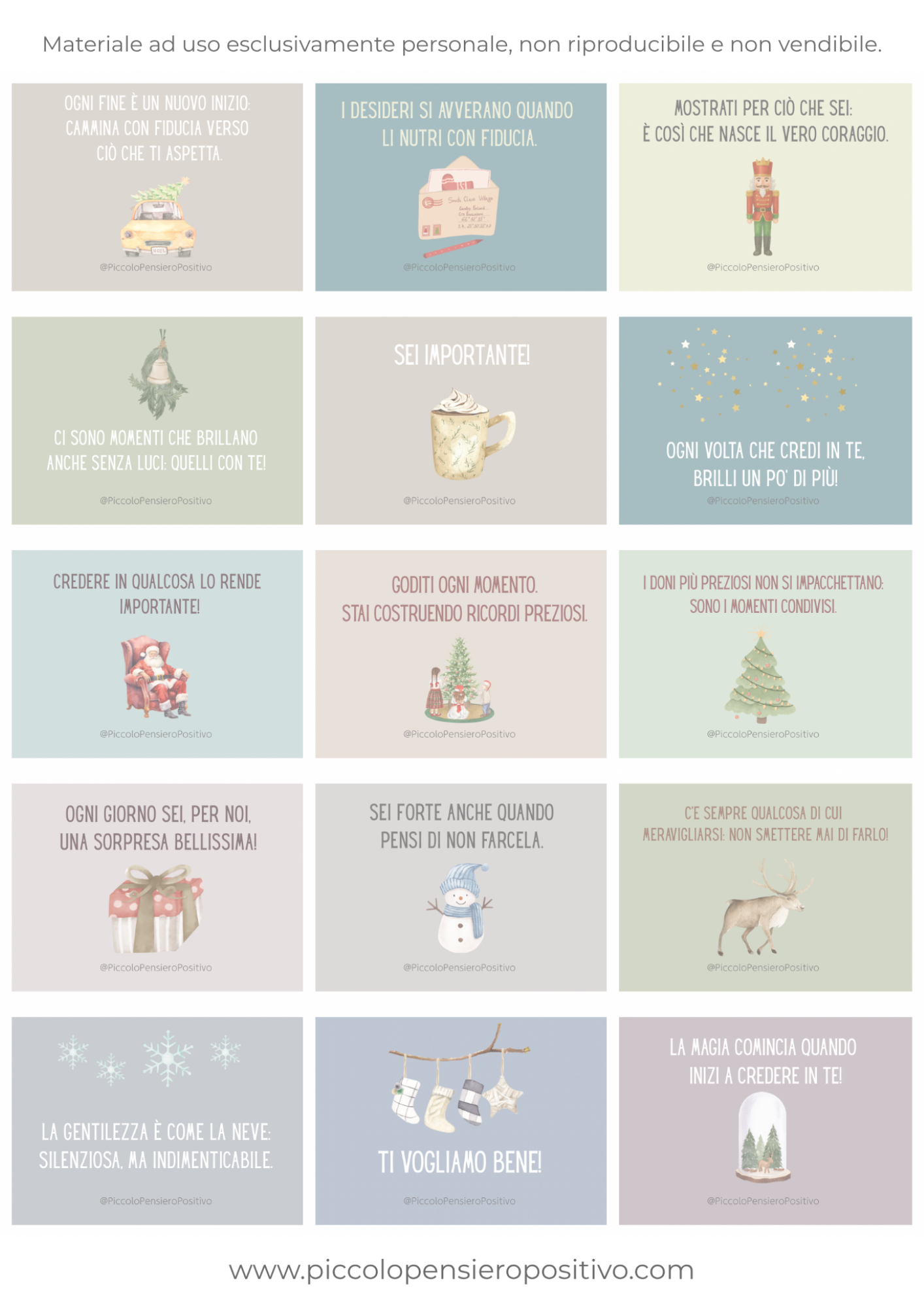31 carte TEMA NATALE in formato pdf da stampare