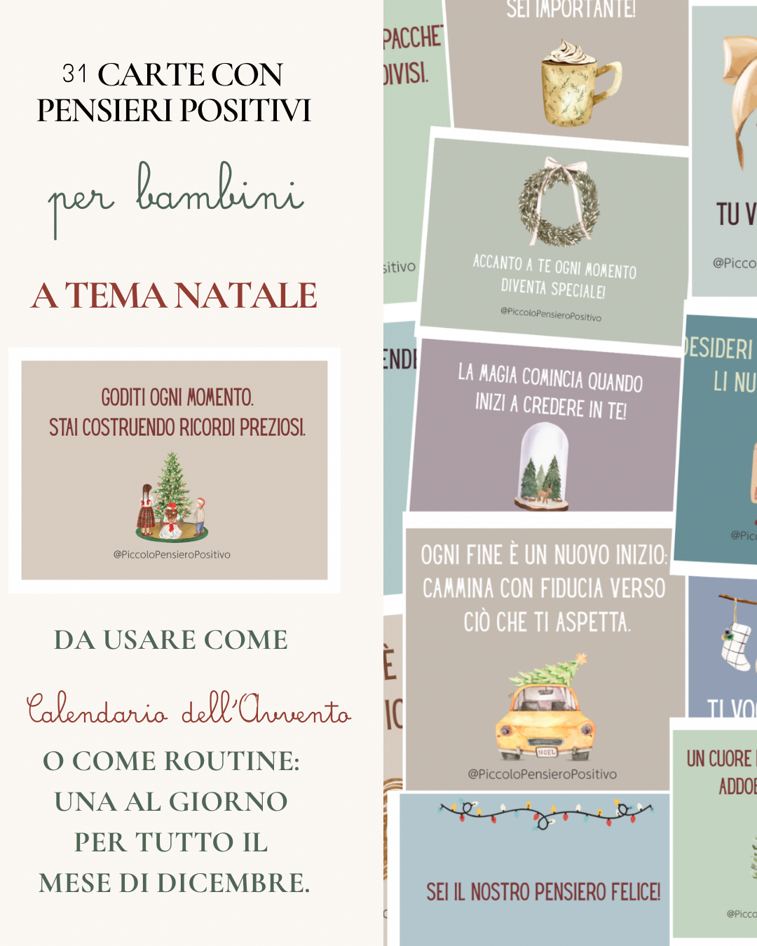 Set Porta Merenda + 31 Carte TEMA NATALE