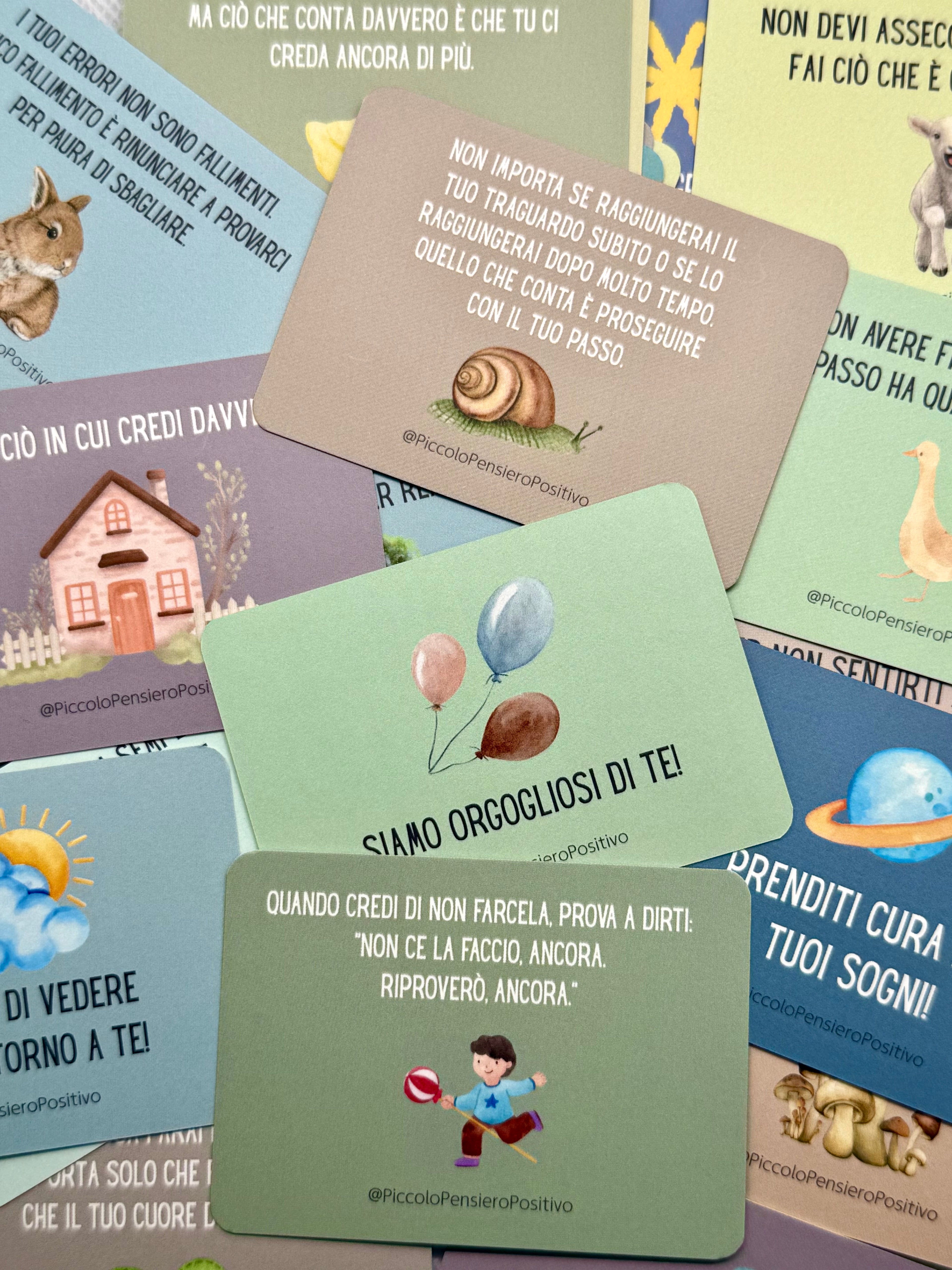 Carte di affermazione positiva e pensieri positivi per bambini