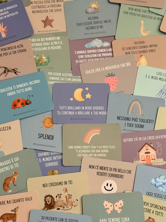 100 Carte di affermazione positiva e pensieri positivi per bambini